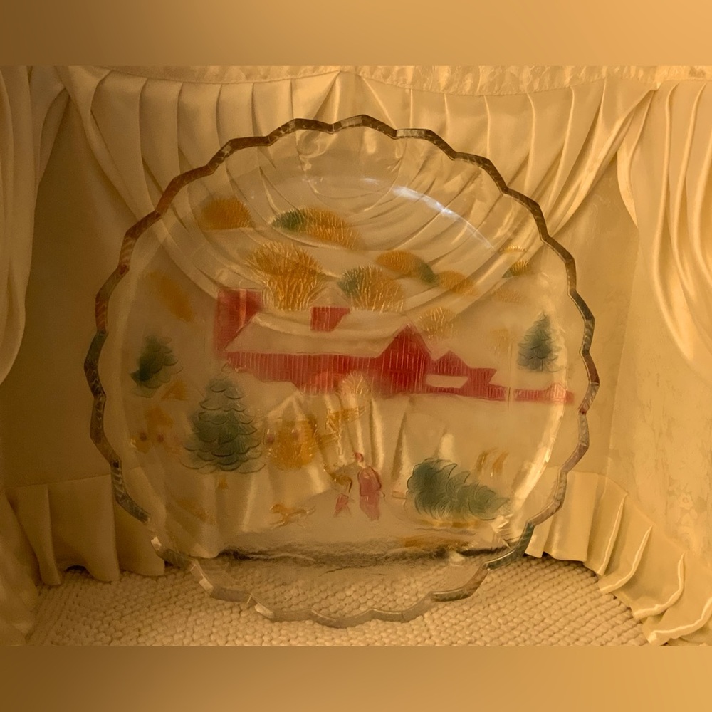 CRYSTAL CLEAR STUDIOS GLASS TRAY/PLATTER